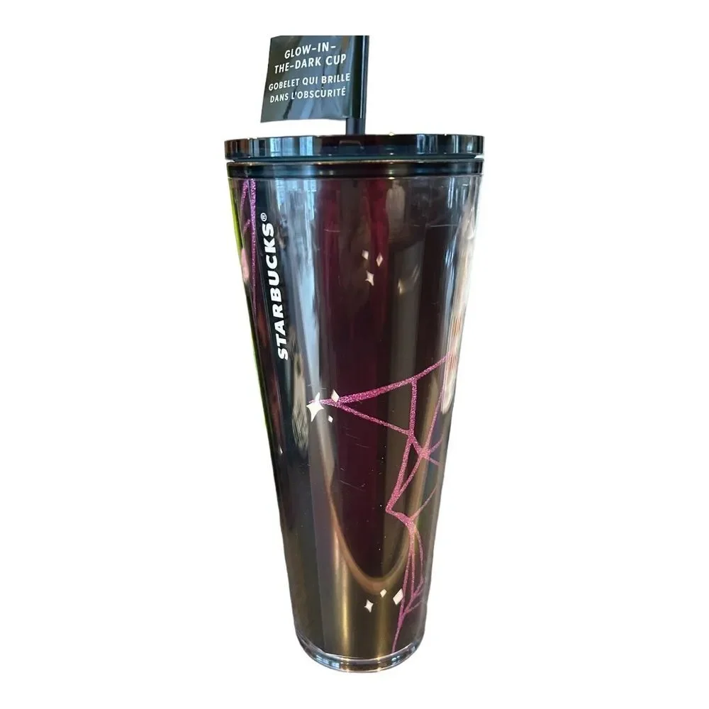 Starbucks Halloween 2021 Spider Web & Black Cat Travel Mug Cup Tumbler new straw